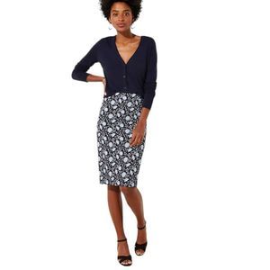 LOFT Blue Floral Pencil Skirt New With Tags Size Medium Womens Casual Office Pre